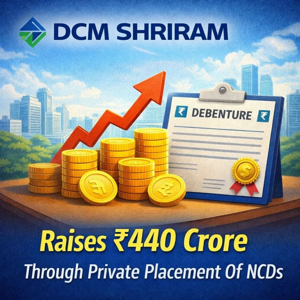 DCM Shriram Raises ₹440 Crore Through Private Placement Of NCDs